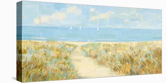 Sailing at Sandy Bay-Hazel Barker-Stretched Canvas