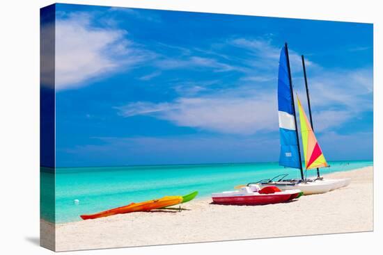 Sailing Boats, Catamarans, Kayaks and Water Bikes in the Beautiful Cuban Beach of Varadero-Kamira-Premier Image Canvas