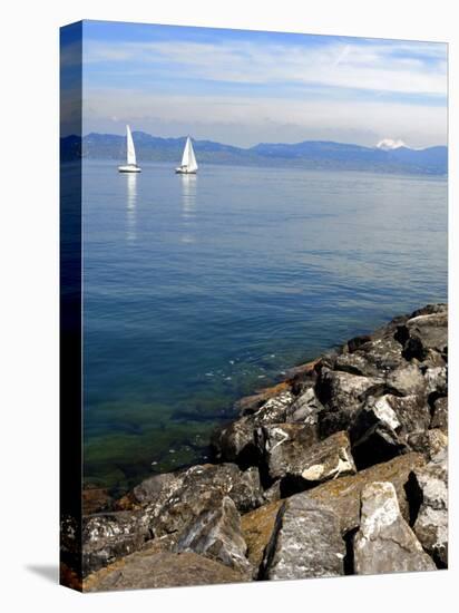 Sailing Boats, Lac Leman, Evian-Les Bains, Haute-Savoie, France, Europe-Richardson Peter-Premier Image Canvas