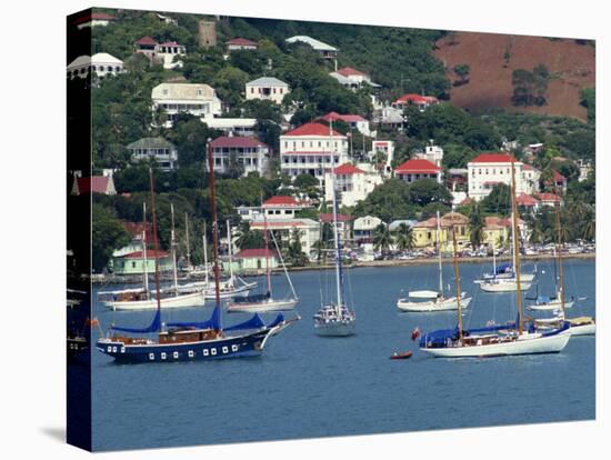 Sailing Boats Moored Off Charlotte Amalie, St. Thomas, U.S. Virgin Islands, West Indies, Caribbean-Ken Gillham-Premier Image Canvas