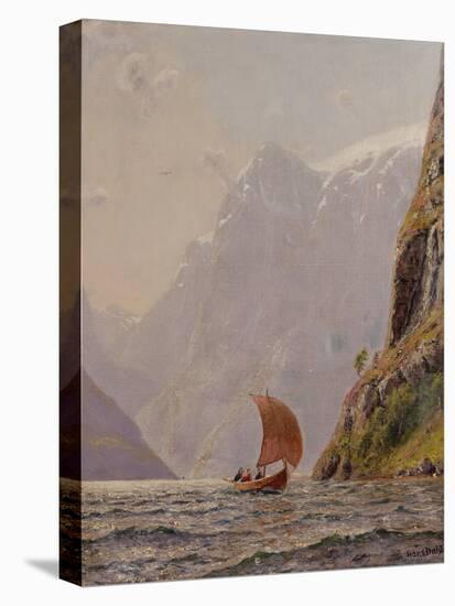 Sailing in a Fjord-Hans Dahl-Premier Image Canvas