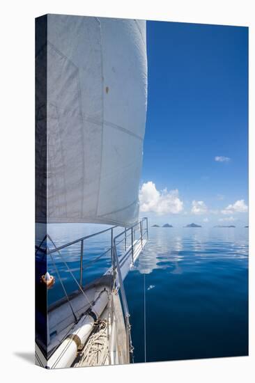 Sailing in the very flat waters of the Mamanuca Islands, Fiji, South Pacific-Michael Runkel-Premier Image Canvas