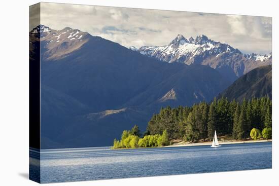 Sailing on Lake Wanaka, Wanaka, Otago, South Island, New Zealand, Pacific-Stuart Black-Premier Image Canvas