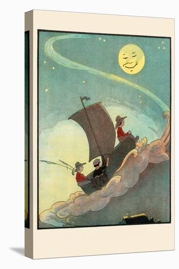 Sailing The Wooden Shoe By Moonlight-Eugene Field-Stretched Canvas