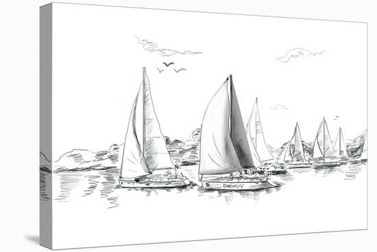 Sailing Yachts and Boat Illustration-ZoomTeam-Stretched Canvas