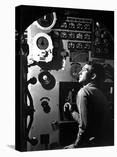 Sailor at Work in the Electric Engine Control Room of USS Batfish-Stocktrek Images-Premier Image Canvas