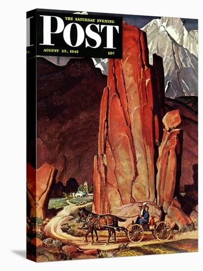 "Sailor Comes Home to Mountain Ranch," Saturday Evening Post Cover, August 25, 1945-Mead Schaeffer-Premier Image Canvas