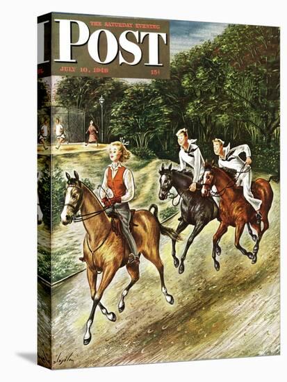 "Sailors on Girl Chase," Saturday Evening Post Cover, July 10, 1948-Constantin Alajalov-Premier Image Canvas