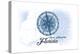 Saint Augustine, Florida - Compass - Blue - Coastal Icon-Lantern Press-Stretched Canvas