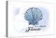 Saint Augustine, Florida - Scallop Shell - Blue - Coastal Icon-Lantern Press-Stretched Canvas