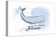 Saint Augustine, Florida - Whale - Blue - Coastal Icon-Lantern Press-Stretched Canvas