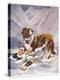 Saint Bernard Finds a Man Trapped in the Snow-A. Scott Rankin-Premier Image Canvas