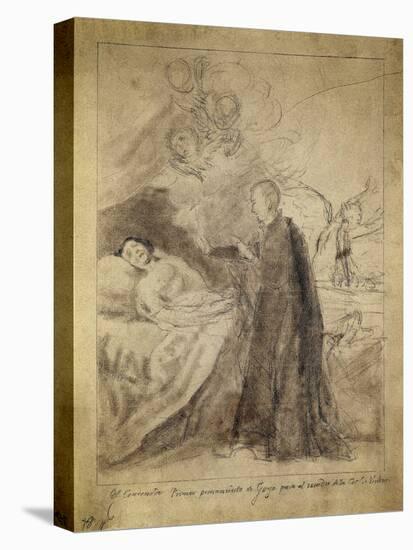 Saint Francois (Francis) Borgia (1510-1578) Au Chevet D'un Impenitent Mourant. Dessin 1788, De Fran-Francisco Jose de Goya y Lucientes-Premier Image Canvas