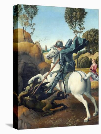 Saint George and the Dragon by Raphael-null-Premier Image Canvas