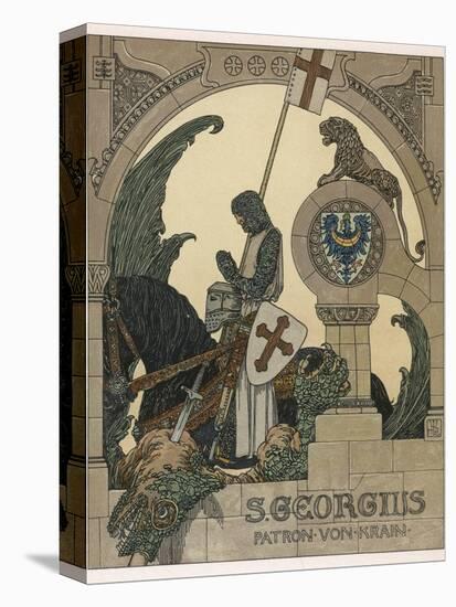 Saint George Praying after Slaying the Dragon-Heinrich Lefler-Premier Image Canvas