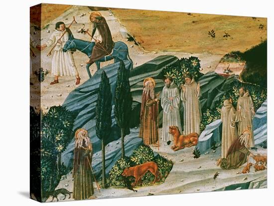 Saint Gerasimus in the Thebaid Desert with the Lion He Tamed by Removing a Thorn from its Paw-null-Premier Image Canvas