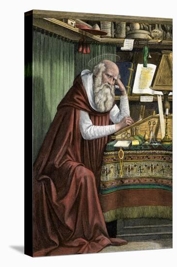 Saint Jerome Translating the Bible into Latin, known as the Vulgate-null-Premier Image Canvas
