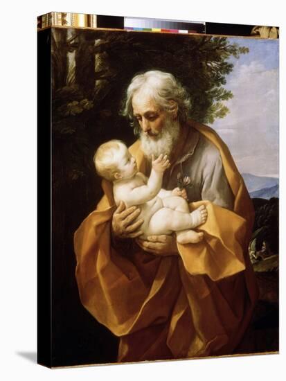 Saint Joseph with Infant Christ, C.1620 (Oil on Canvas)-Guido Reni-Premier Image Canvas