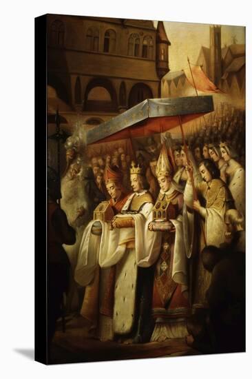 Saint Louis IX, 1214-70 King of France, Carrying Holy Relics to the Sainte Chapelle, Paris-Claude Jacquand-Premier Image Canvas