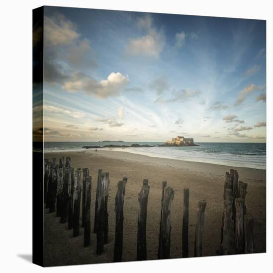 Saint Malo beach in Brittany - square-Philippe Manguin-Premier Image Canvas