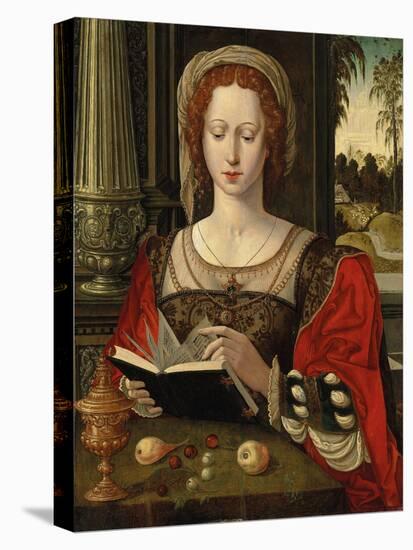 Saint Mary Magdalene Reading, at a Table with Fruit and a Golden Tazza-null-Premier Image Canvas