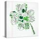 Saint Patrick's Day Doodles in the Shape of Clover with Four Leaves-Alisa Foytik-Stretched Canvas