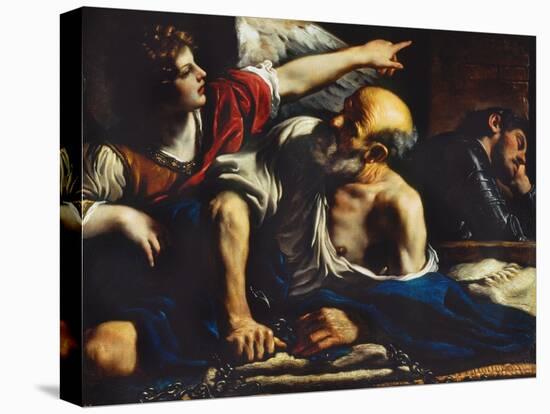 Saint Peter Freed by the Angel-Guercino (Giovanni Francesco Barbieri)-Premier Image Canvas