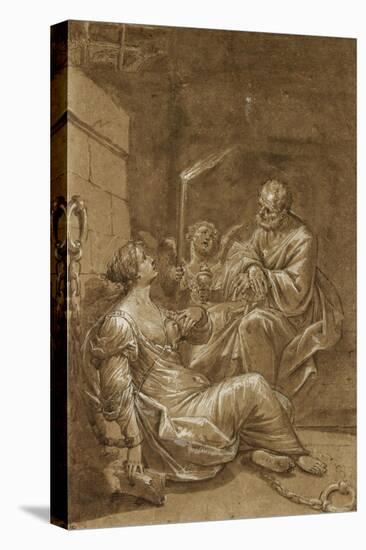 Saint Pierre visitant sainte Agathe dans sa prison-Donato Creti-Premier Image Canvas