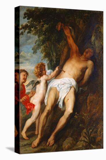 Saint Sebastian Rescued by Angels (Oil on Canvas)-Anthony Van Dyck-Premier Image Canvas