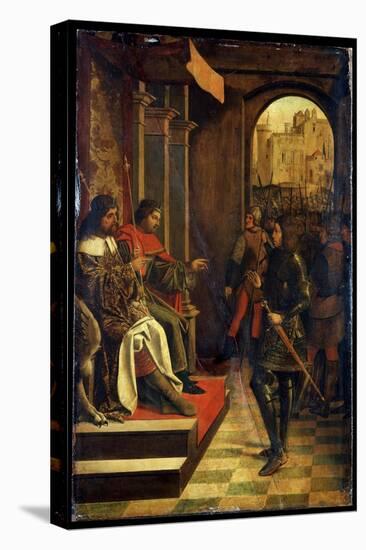 Saint Sebastien before the Emperors Diokletian and Maximian, Late 15th Century-Josse Lieferinxe-Premier Image Canvas