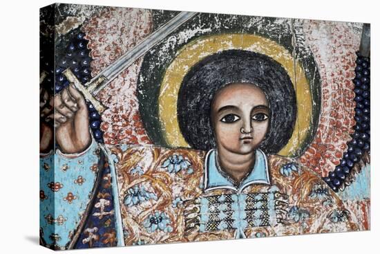 Saint with Sword, Detail, Fresco, Church of Narga Selassie-null-Premier Image Canvas