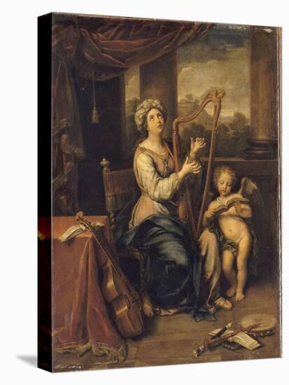 Sainte Cécile chantant les louanges du Seigneur-Pierre Mignard-Premier Image Canvas