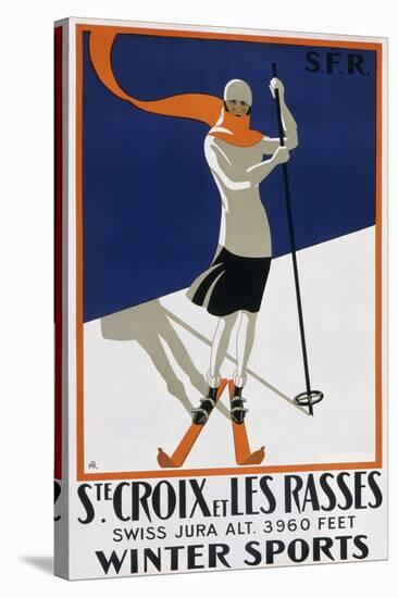 Sainte-Croix et les Rasses-The Vintage Collection-Stretched Canvas