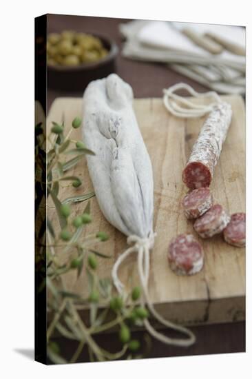 Salami, Completely, Bragged, Wood Board, Olive Branch, Detail, Fuzziness-Nikky-Premier Image Canvas