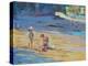 Salcombe Beach, Children-Jennifer Wright-Premier Image Canvas