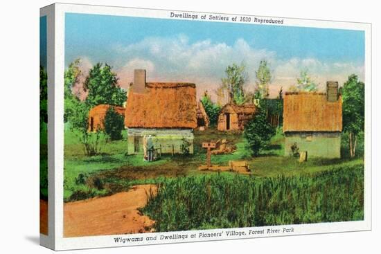 Salem, Massachusetts - Pioneers' Village Scene in Forest River Park No. 2-Lantern Press-Stretched Canvas