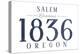 Salem, Oregon - Established Date (Blue)-Lantern Press-Stretched Canvas