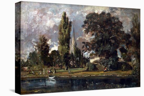 Salisbury Cathedral and Leadenhall from the River Avon, 1820 (Oil on Canvas)-John Constable-Premier Image Canvas