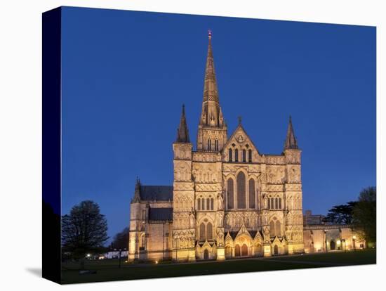 Salisbury Cathedral At Dusk-Charles Bowman-Premier Image Canvas