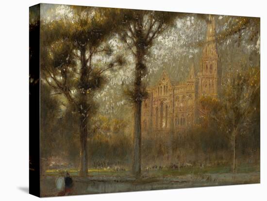 Salisbury Cathedral: the West Front and Spire, 19th Century-Albert Goodwin-Premier Image Canvas