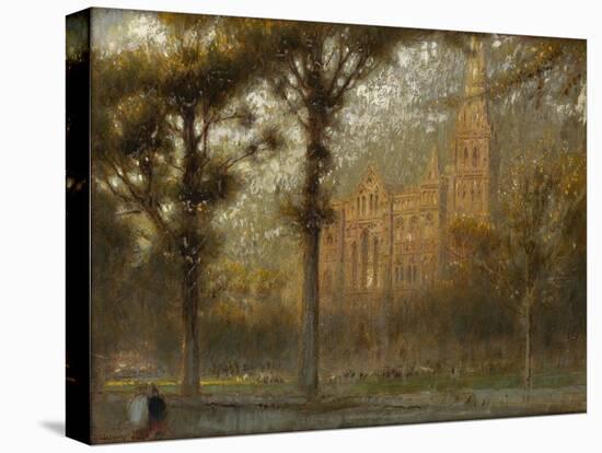 Salisbury Cathedral: the West Front and Spire-Albert Goodwin-Premier Image Canvas