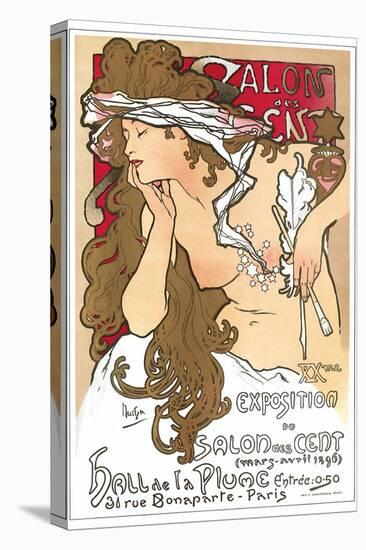 Salon Des Cent-Exhibition-Alphonse Mucha-Stretched Canvas