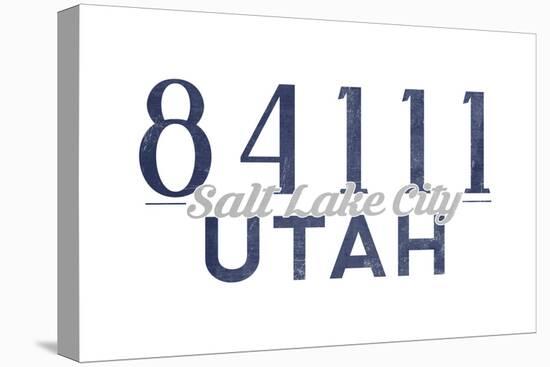 Salt Lake City, Utah - 84111 Zip Code (Blue)-Lantern Press-Stretched Canvas