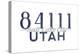 Salt Lake City, Utah - 84111 Zip Code (Blue)-Lantern Press-Stretched Canvas