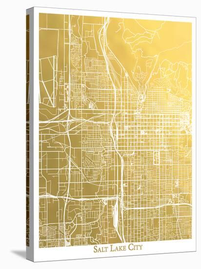 Salt Lake City-The Gold Foil Map Company-Stretched Canvas