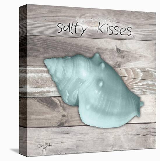 Salty Kisses Aqua Shell-Diane Stimson-Stretched Canvas