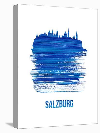 Salzburg Skyline Brush Stroke - Blue-NaxArt-Stretched Canvas