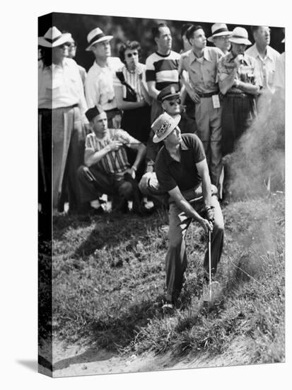 Sam Snead Makes an Iron Shot from the Side of a Sand Trap-null-Stretched Canvas