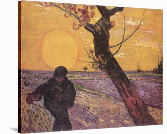 Samann Bei Untergehen-Vincent van Gogh-Stretched Canvas