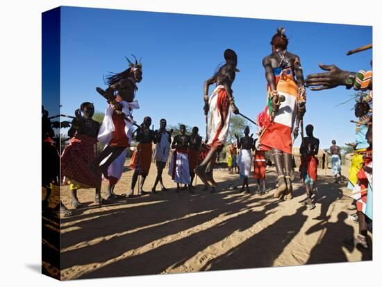 Samburu People Dancing, Laikipia, Kenya-Tony Heald-Premier Image Canvas